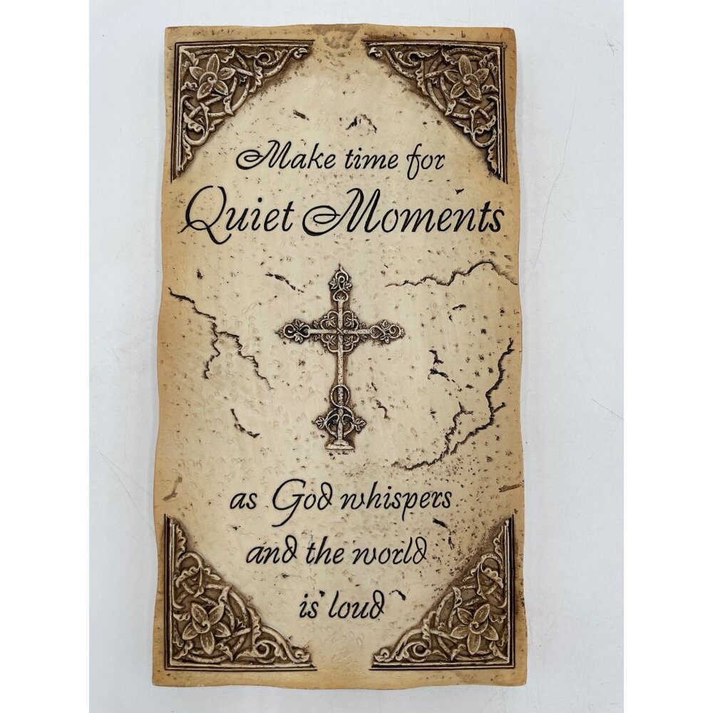Decorative Wall Plaque With Cross & Quote